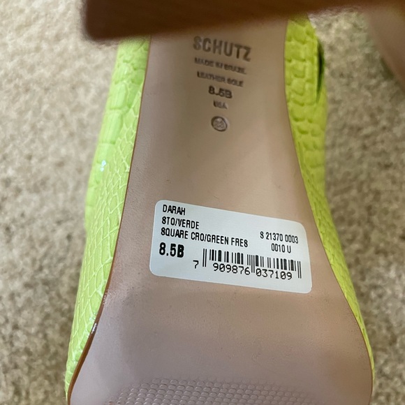 Shultz brand platform lime green summer heel sandal new never worn - Picture 5 of 6